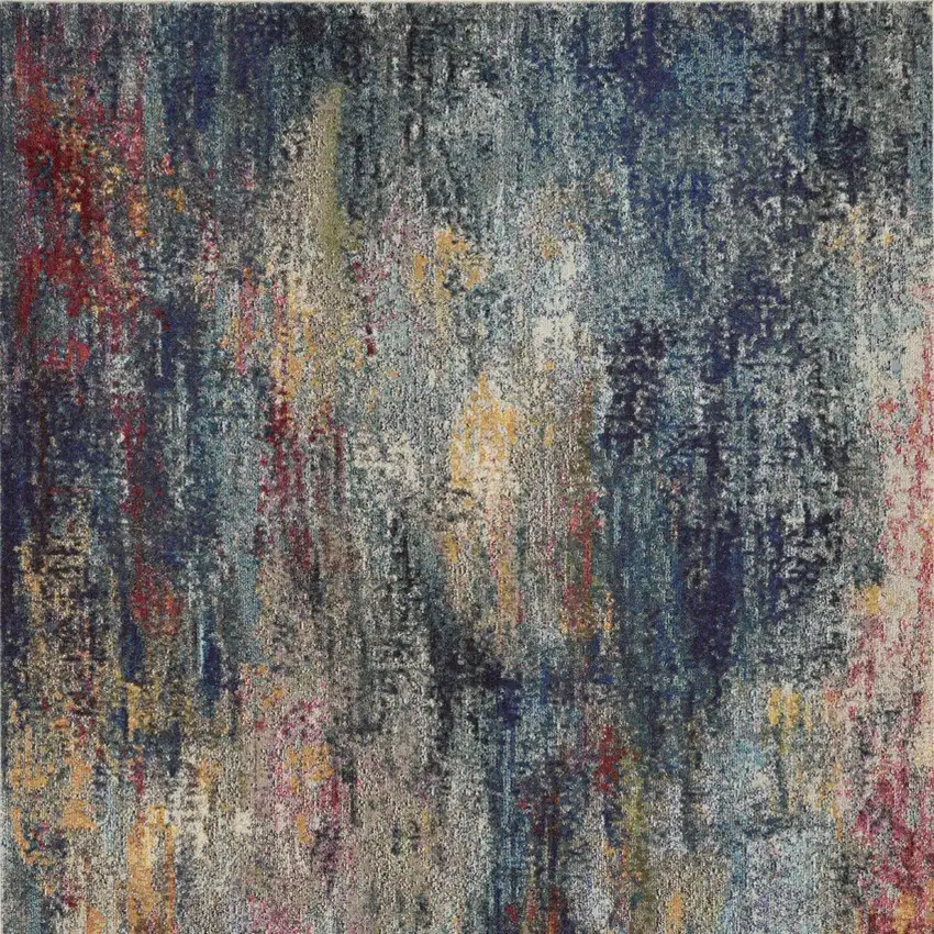 Navy Blue Abstract Area Rug Photo 8