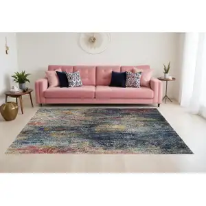 Photo of Navy Blue Abstract Area Rug