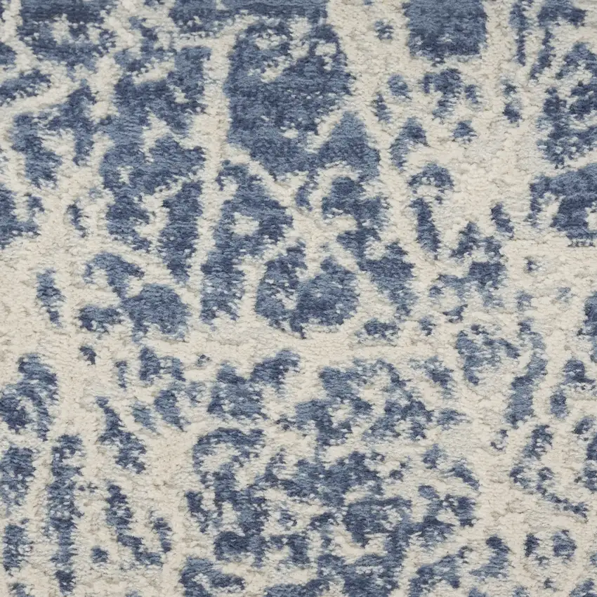 Navy Blue Abstract Power Loom Area Rug Photo 2