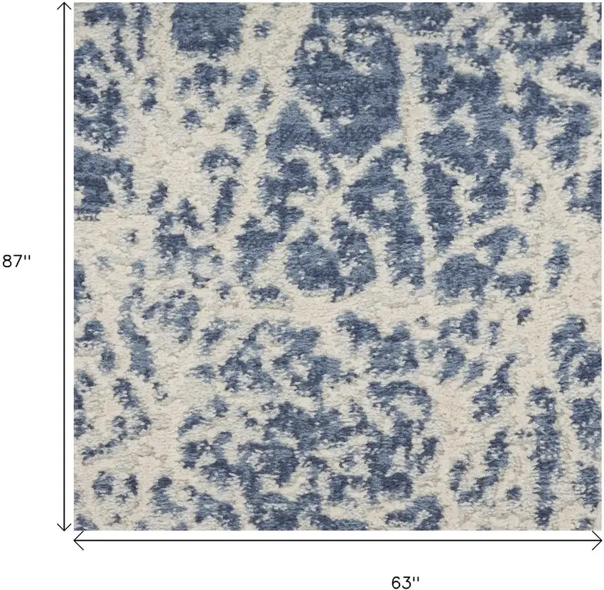 Navy Blue Abstract Power Loom Area Rug Photo 9
