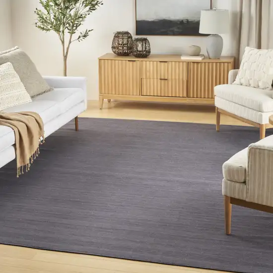 Navy Blue Abstract Washable Area Rug Photo 7