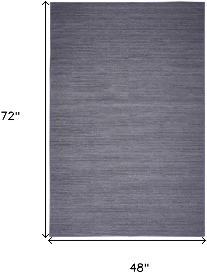 Navy Blue Abstract Washable Area Rug Photo 3