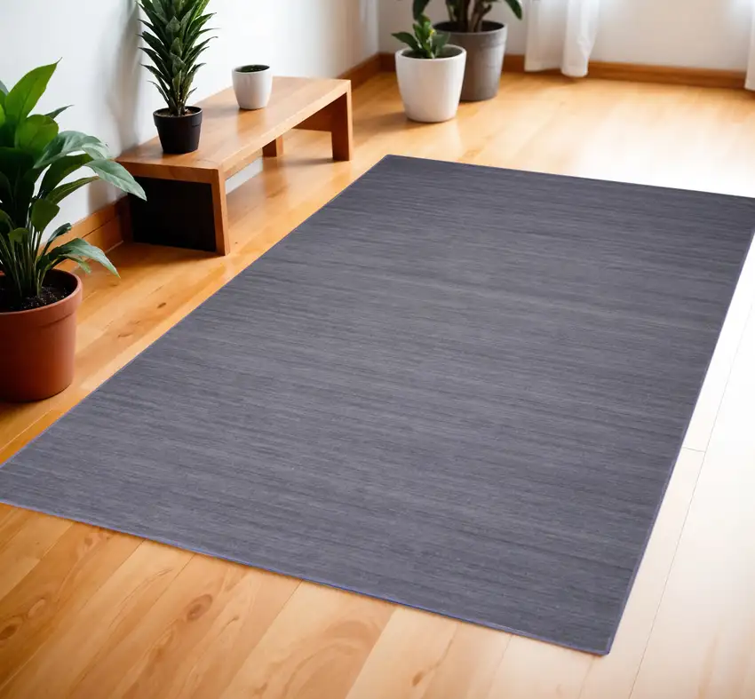 Navy Blue Abstract Washable Area Rug Photo 1