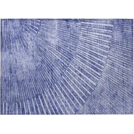 Navy Blue Abstract Washable Non Skid Indoor Outdoor Area Rug Photo 4