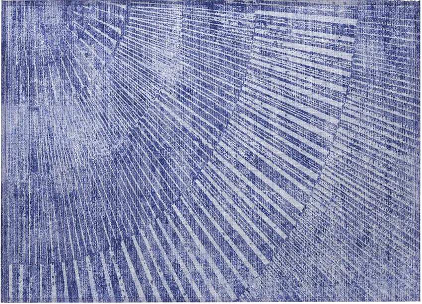 Navy Blue Abstract Washable Non Skid Indoor Outdoor Area Rug Photo 4
