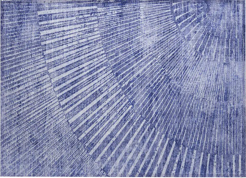 Navy Blue Abstract Washable Non Skid Indoor Outdoor Area Rug Photo 2