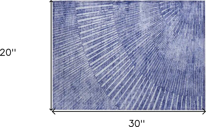 Navy Blue Abstract Washable Non Skid Indoor Outdoor Area Rug Photo 3
