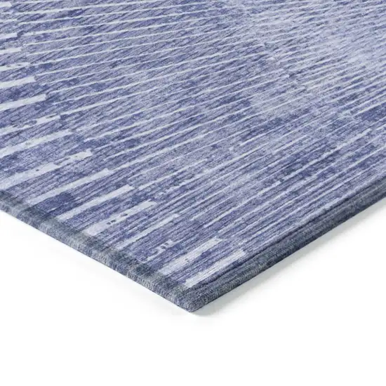 Navy Blue Abstract Washable Non Skid Indoor Outdoor Area Rug Photo 6