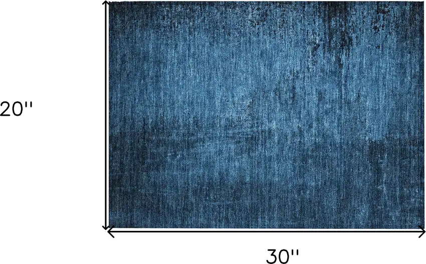 Navy Blue Abstract Washable Non Skid Indoor Outdoor Area Rug Photo 3