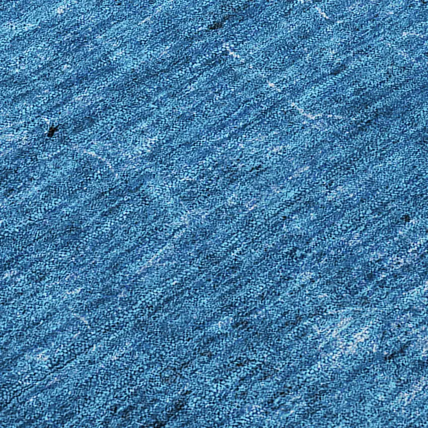 Navy Blue Abstract Washable Non Skid Indoor Outdoor Area Rug Photo 8