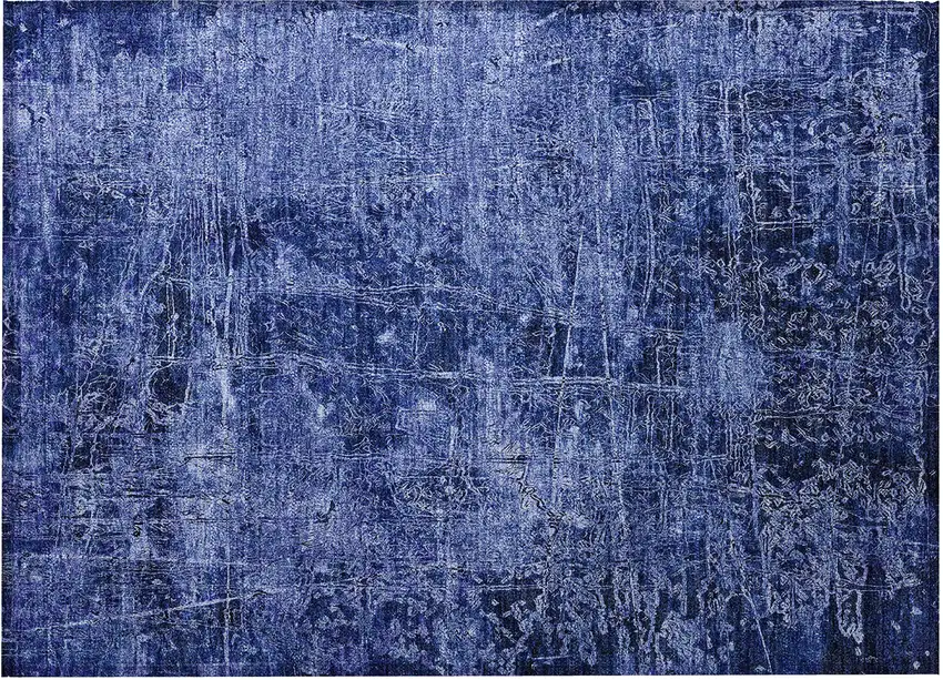 Navy Blue Abstract Washable Non Skid Indoor Outdoor Area Rug Photo 4