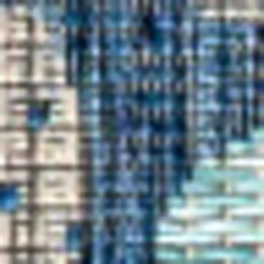 Navy Blue And Aqua Floral Indoor Outdoor Area Rug Photo 2