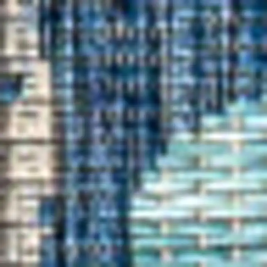 Navy Blue And Aqua Floral Indoor Outdoor Area Rug Photo 2