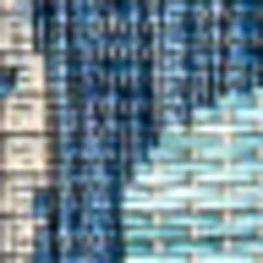 Navy Blue And Aqua Floral Indoor Outdoor Area Rug Photo 2