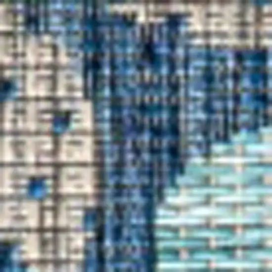 Navy Blue And Aqua Floral Indoor Outdoor Area Rug Photo 3