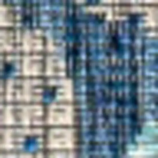 Navy Blue And Aqua Floral Indoor Outdoor Area Rug Photo 2