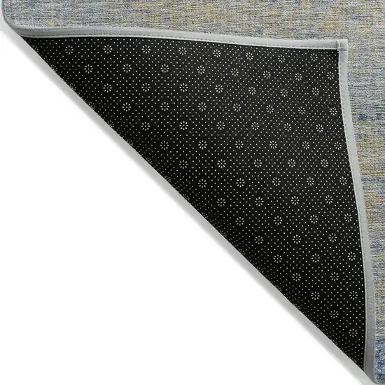 Navy Blue And Beige Abstract Washable Indoor Outdoor Area Rug Photo 7