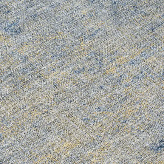 Navy Blue And Beige Abstract Washable Indoor Outdoor Area Rug Photo 8