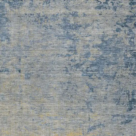 Navy Blue And Beige Abstract Washable Indoor Outdoor Area Rug Photo 3