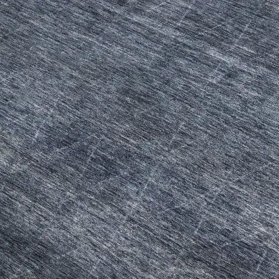 Navy Blue And Beige Geometric Washable Area Rug With UV Protection Photo 3