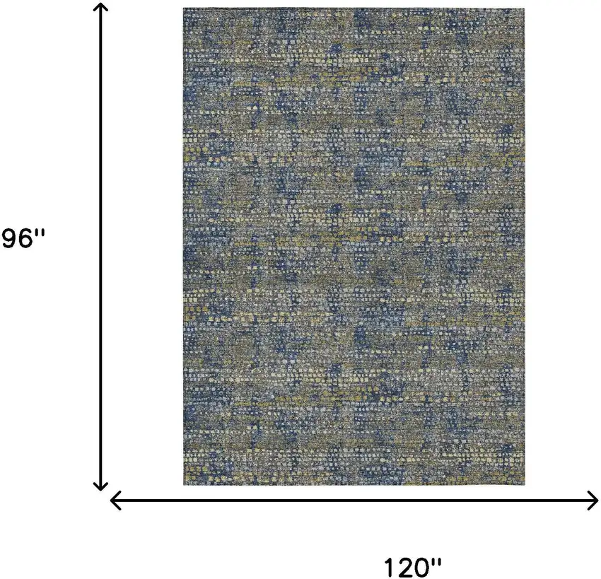 Navy Blue And Blue Abstract Washable Indoor Outdoor Area Rug Photo 6