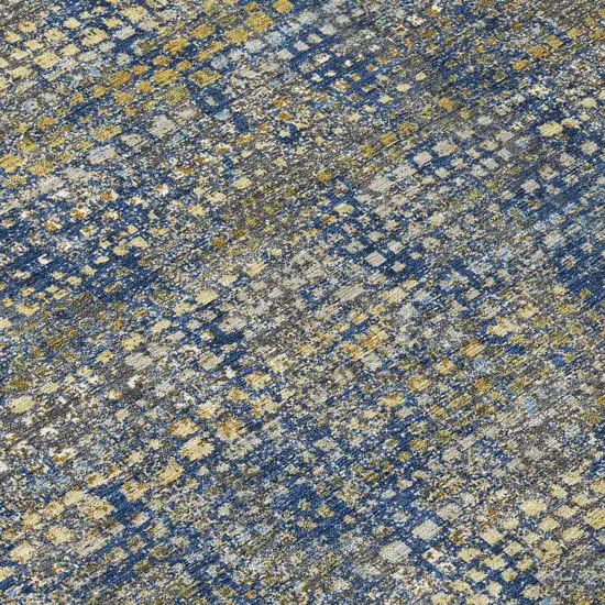 Navy Blue And Blue Abstract Washable Indoor Outdoor Area Rug Photo 5