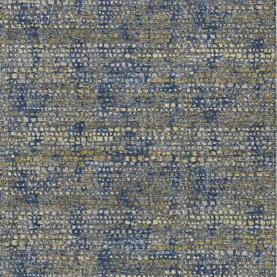 Navy Blue And Blue Abstract Washable Indoor Outdoor Area Rug Photo 2