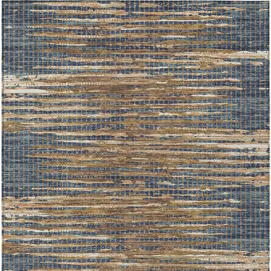 Navy Blue And Blue Abstract Washable Indoor Outdoor Area Rug Photo 3