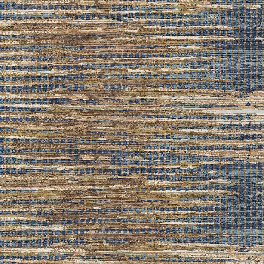 Navy Blue And Blue Abstract Washable Indoor Outdoor Area Rug Photo 2