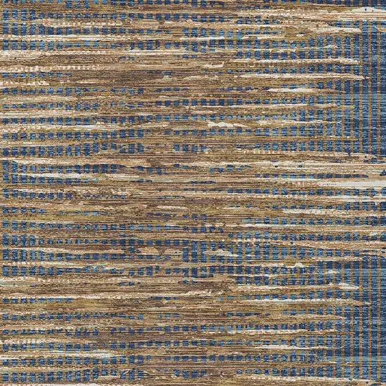 Navy Blue And Blue Abstract Washable Indoor Outdoor Area Rug Photo 2