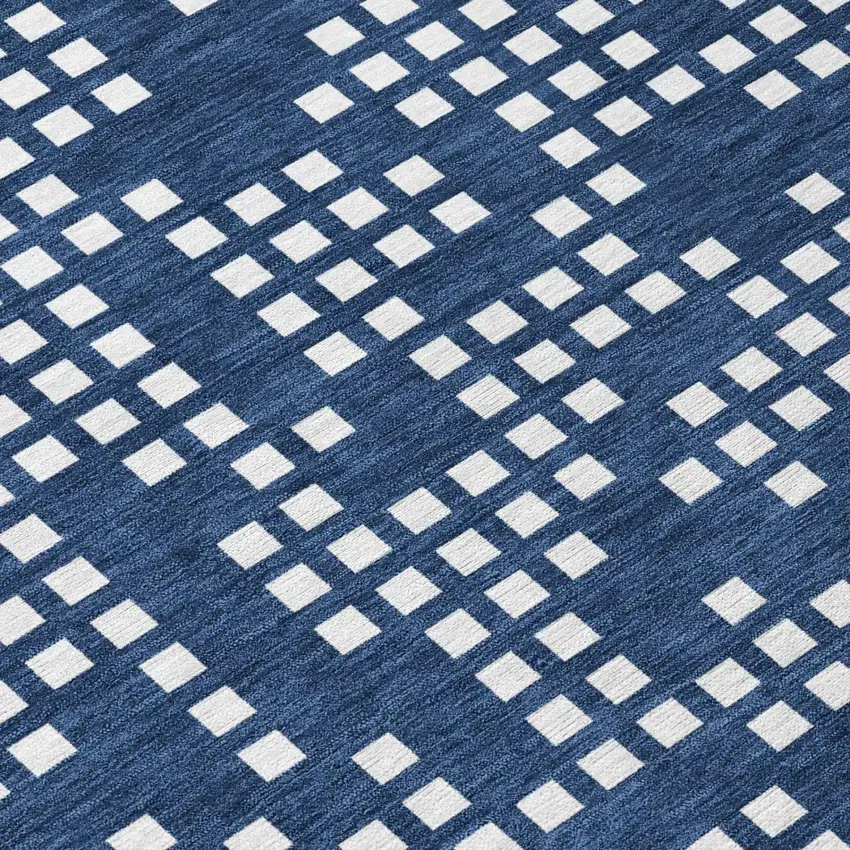 Navy Blue And Blue Abstract Washable Indoor Outdoor Area Rug Photo 4