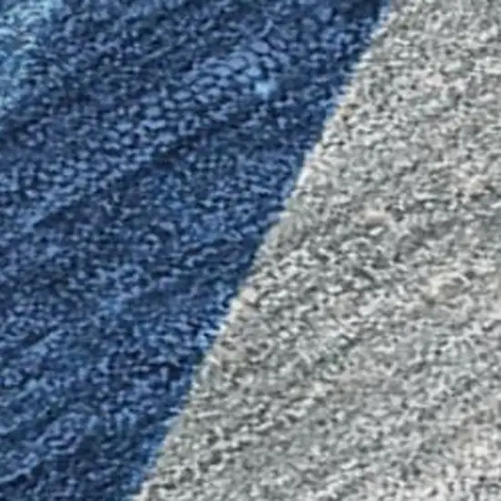 Navy Blue And Blue Abstract Washable Indoor Outdoor Area Rug Photo 2