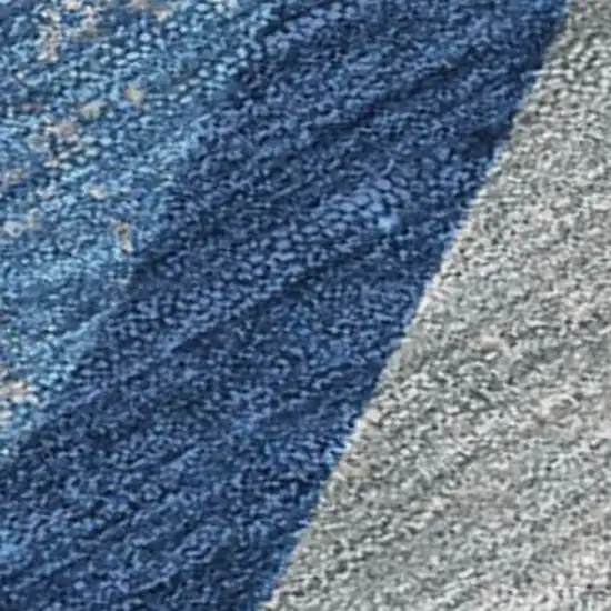 Navy Blue And Blue Abstract Washable Indoor Outdoor Area Rug Photo 3