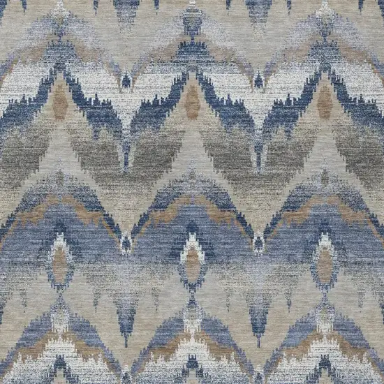 Navy Blue And Blue Abstract Washable Indoor Outdoor Area Rug Photo 3
