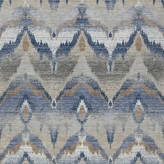Navy Blue And Blue Abstract Washable Indoor Outdoor Area Rug Photo 3