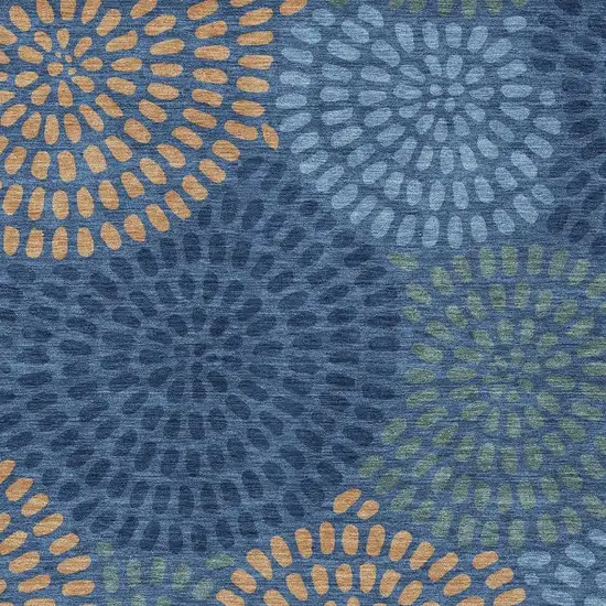 Navy Blue And Blue Geometric Washable Indoor Outdoor Area Rug Photo 3