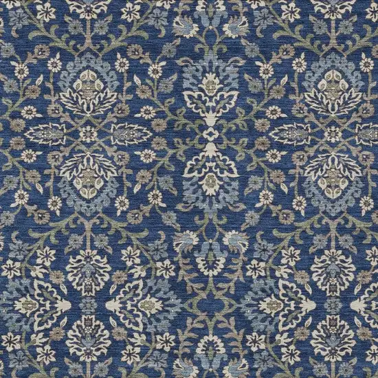Navy Blue And Blue Geometric Washable Indoor Outdoor Area Rug Photo 2