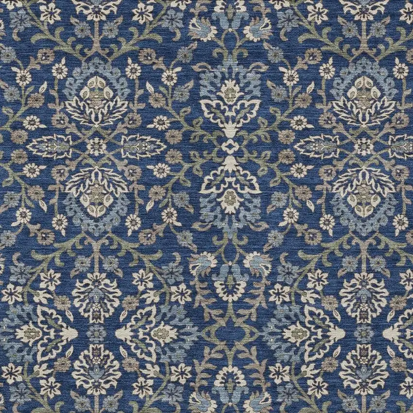 Navy Blue And Blue Geometric Washable Indoor Outdoor Area Rug Photo 2
