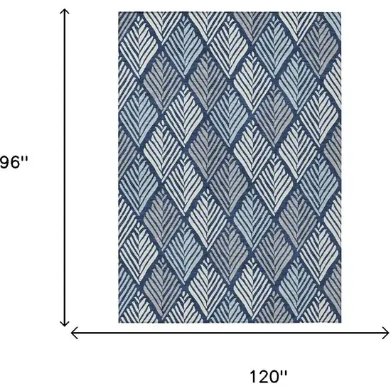 Navy Blue And Blue Geometric Washable Indoor Outdoor Area Rug Photo 5