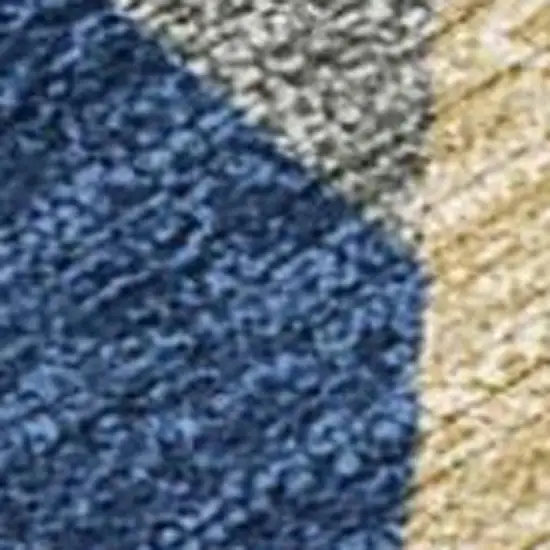 Navy Blue And Blue Geometric Washable Indoor Outdoor Area Rug Photo 2