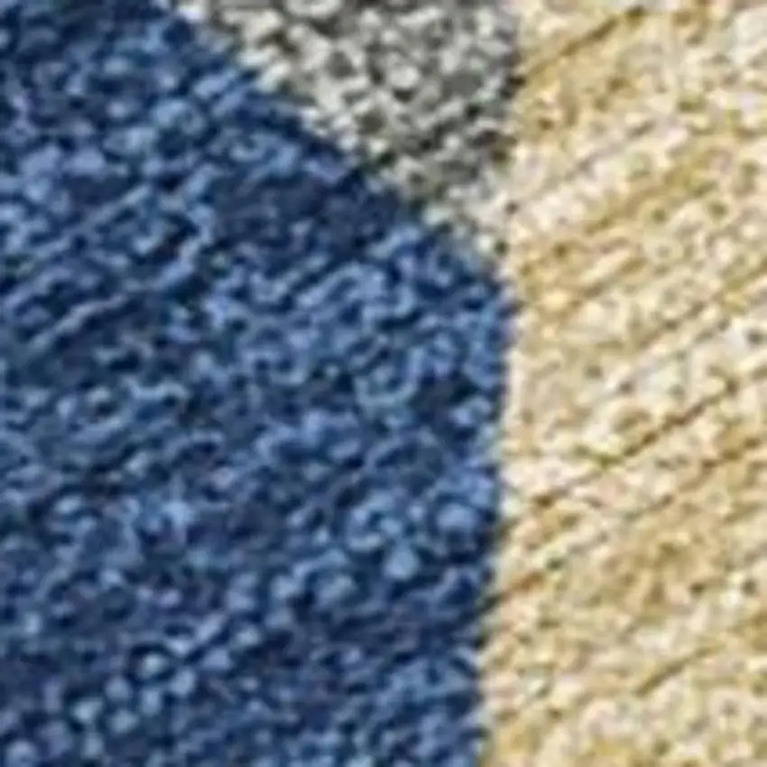 Navy Blue And Blue Geometric Washable Indoor Outdoor Area Rug Photo 2