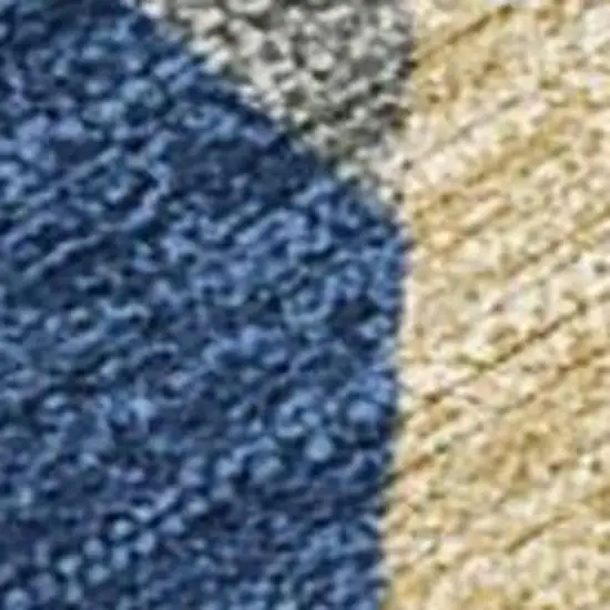 Navy Blue And Blue Geometric Washable Indoor Outdoor Area Rug Photo 2