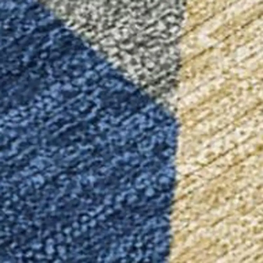 Navy Blue And Blue Geometric Washable Indoor Outdoor Area Rug Photo 3