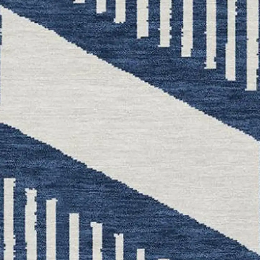 Navy Blue And Blue Geometric Washable Indoor Outdoor Area Rug Photo 2