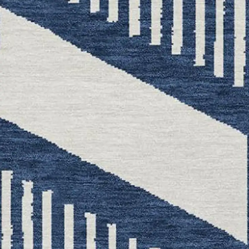 Navy Blue And Blue Geometric Washable Indoor Outdoor Area Rug Photo 2