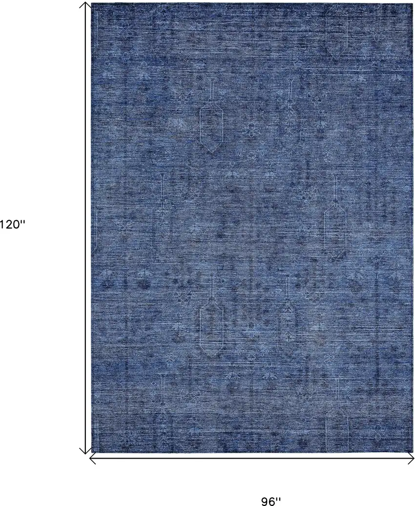 Navy Blue And Blue Southwestern Washable Indoor Outdoor Area Rug Photo 3
