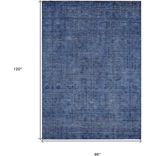 Navy Blue And Blue Southwestern Washable Indoor Outdoor Area Rug Photo 3