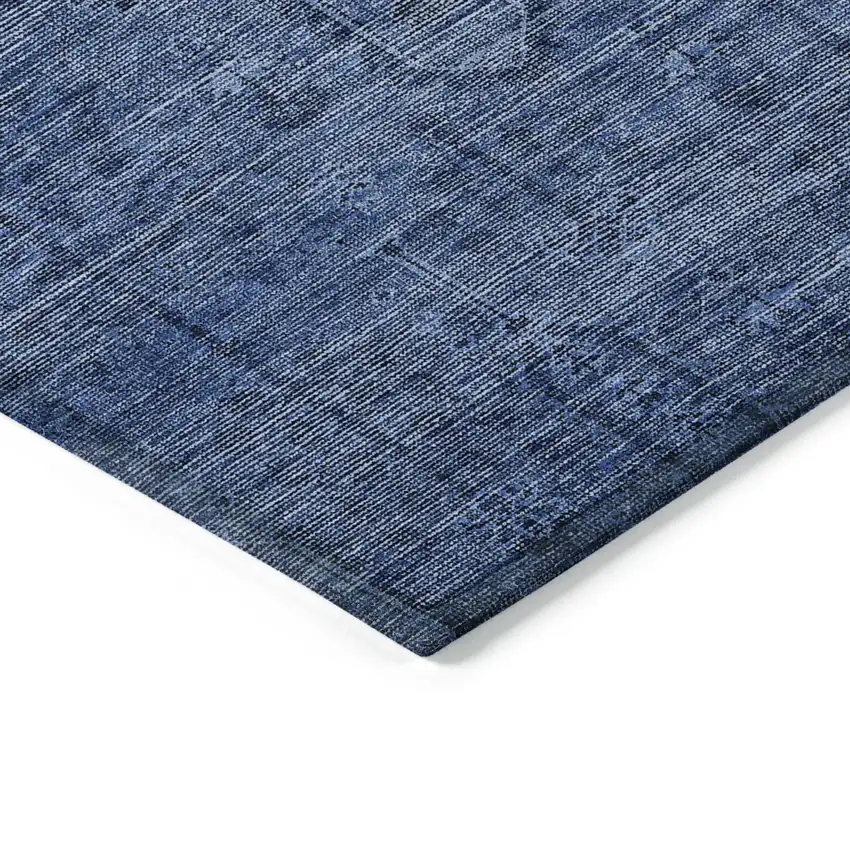 Navy Blue And Blue Southwestern Washable Indoor Outdoor Area Rug Photo 5