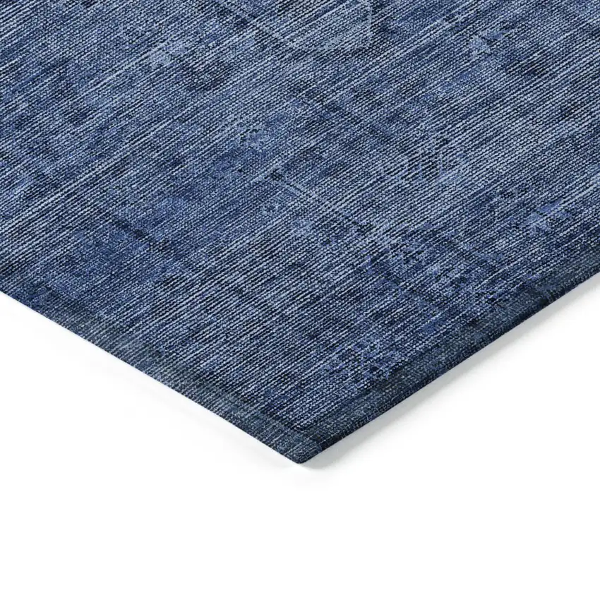 Navy Blue And Blue Southwestern Washable Indoor Outdoor Area Rug Photo 5