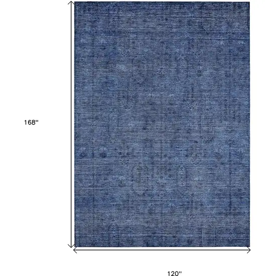 Navy Blue And Blue Southwestern Washable Indoor Outdoor Area Rug Photo 3